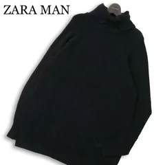 ZARA MAN ザラ マン 秋冬 リメイク風★ タートルネック ロング ニット セーター Sz.M　メンズ 黒