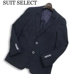 SUIT SELECT スーツセレクト 秋冬 グレンチェック柄★ ウール ツイード テーラード ジャケット Sz.Y4　メンズ ネイビー
