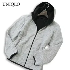 UNIQLO ユニクロ 秋冬 ブロックテック★ フリース ジップ パーカー Sz.S　メンズ グレー