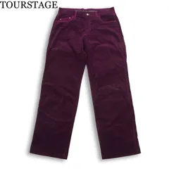 TOURSTAGE ツアーステージ ゴルフ 秋冬 ヘリンボーン柄★ ストレッチ ベロア スラックス パンツ Sz.82　メンズのサムネイル
