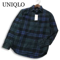 【新品 未使用】 UNIQLO ユニクロ 秋冬 レギュラーカラー★ 長袖 フランネル チェック シャツ Sz.S　メンズ