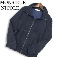 MONSIEUR NICOLE ムッシュ ニコル 通年★ ハイネック スタンドカラー ブルゾン ジャケット Sz.46　メンズ ネイビーのサムネイル
