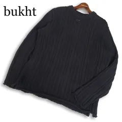 bukht ブフト 【RANDOM RIB KNIT】通年 ランダム リブ ニット セーター Sz.M　メンズ 黒 日本製のサムネイル