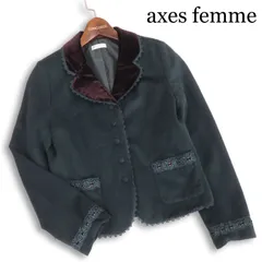axes femme アクシーズファム 秋冬 レース&リボン♪ ウール ブレザー ジャケット Sz.M　レディース