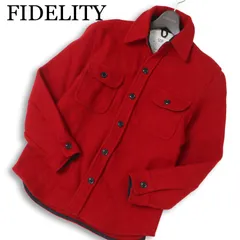 USA製★ FIDELITY フィデリティ 秋冬★ メルトン ウール CPOシャツ ジャケット Sz.L メンズ 赤