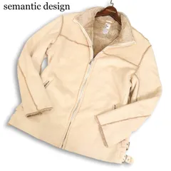 Y2K 00s★ semantic design セマンティック デザイン 秋冬 裏ボア★フェイク ムートン ライダース ジャケット Sz.LL　メンズのサムネイル