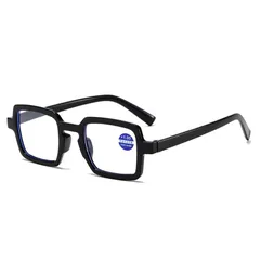 老眼鏡 ＋1.00 スクエア ブラック 軽量フレーム ブルーライトカット リーディンググラス