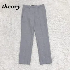 【美品】 theory レーヨン テーパードスラックス 00 グレー