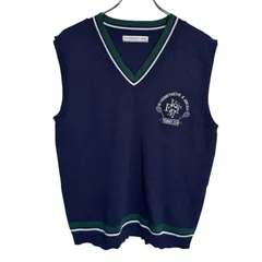 B076 WONDREVISITOR EMODA コラボ ベスト ゴルフ ウェア チョッキ ネイビー Ⅴネック レディース F