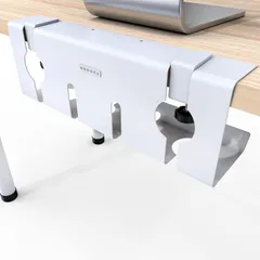 デスク下 配線整理 ケーブル収納 ケーブルトレー ケーブルまとめる 穴あけ不要 コード隠し 配線隠し机の下 電源タップコンセント収納 NODOCA コード収納 ケーブル隠し マジックバンド5本付き ホワイト長さ430mm