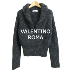 新品同様 VALENTINO ROMA ヴァレンティノ ニット セーター プルオーバー ショールカラー ラグラン 長袖 ウール×カシミヤ グレー サイズ38 レディースのサムネイル