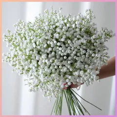 かすみ草 造花 10本入 可憐な カスミ草 かすみそう 本物そっくりな アーティシャルフラワー 花束 屋内屋外装飾用 霞草 51cm ホワイト