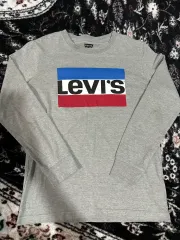 リーバイス 三色 ロゴ 長袖 Tシャツ グレー