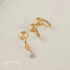 イヤリング 痛くない 40代 50代 フープ 揺れる ジルコニア ノンホール ピアス見え ゴールド クリップ シリコンカバー 30代 レディース E25-040