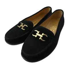 Salvatore Ferragamo サルヴァトーレフェラガモ ガンチーニ ビット スエード ローファー シューズ ブラック系 6【中古】