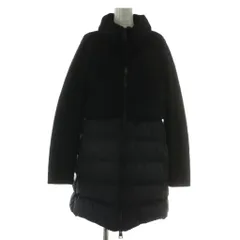 ヘルノ HERNO ダウンコート アウター ナイロン ニット ウール 切り替え ミドル ジップアップ 44 L 黒 ブラック PI0822D-33220-9300 /XZ ■GY17