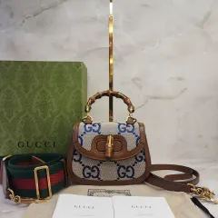 グッチ 686864 1947 バンブー トップス ハンドル ショルダーバッグ (A+)