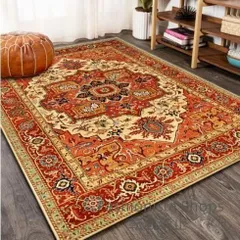 【新品?未使用】 ペルシャ風 美しい柄 ラグ 長方形 抗菌 防臭 ペルシャ絨毯 カーペット 夏用 ラグ ラグマット 室内 おしゃれ 北欧 洗える