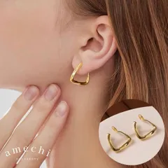 イヤリング 痛くない 40代 50代 フープ 大ぶり 大きめ ノンホール ピアス見え ゴールド クリップ シリコンカバー 30代 レディース E25-044