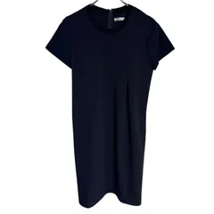 B076 BEIGE, ベイジ ワンピース 半袖 ネイビーブルー シンプル カジュアル レディース 4