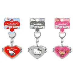 サンリオ ハローキティ ハート型 リバーシブルミラー キーホルダー レッドキティ タンニングキティ ブラックキティ