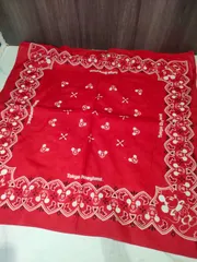 ⑱【レア・美品】当時 東京ディズニーランド ミッキーマウス バンダナ レッド 80s 90's ミッキー 夢の国 グッズ ハンカチ 年代物 レトロ コレクション