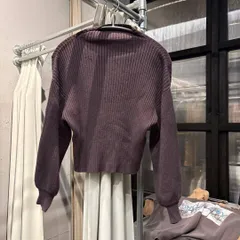 ＠　グレイル GRL　リブ　ニット セーター トップス　モカ　長袖　ボトルネック　ハイネック　お呼ばれ　デート　オフィスカジュアル　食事会　可愛い　お出かけ　上品