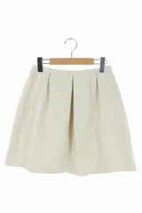 アナトリエ ANATELIER スカート ミニ フレア タック 総柄 34 ベージュ /ES