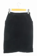 メルローズ MELROSE SET UP スカート 膝丈 タイト コーデュロイ 黒