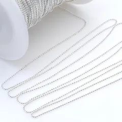 ボールチェーン ホワイトシルバー【bw03】1m切り売り カット売り 1.8mm玉 白銀 鎖 くさり ブレスレット ネックレス ピアス イヤリング キーホルダー キーリング ハンドメイドアクセサリーパーツ