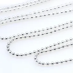 ボールチェーン ホワイトシルバー【bw04】1m切り売り カット売り 2.2mm玉 白銀 鎖 くさり ブレスレット ネックレス ピアス イヤリング キーホルダー キーリング ハンドメイドアクセサリーパーツ