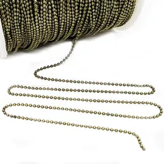 ボールチェーン アンティーク【ba02】1m切り売り カット売り 1.1mm玉 金古美 鎖 くさり ブレスレット ネックレス ピアス イヤリング キーホルダー キーリング ハンドメイドアクセサリーパーツ