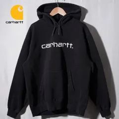 カーハート Carhartt WIP パーカー L ブラック 黒 ロゴ刺繍 ストリート オーバーサイズ ビッグシルエット ワーク テック 裏起毛 フーディー アメカジ 古着 H822