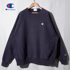 チャンピオン Champion リバースウィーブ REVERSE WEAVE スウェット XL ネイビー ロゴ刺繍 目あり 袖刺繍 アメカジ ストリート オーバーサイズ ビッグシルエット ゆるだぼ 古着 R722