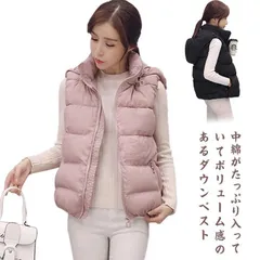 防寒 ダウンジャケット 秋冬 中綿ジャケット レディース ダウンベスト ショート アウター 中綿ベスト ハイネック フェイクダウン 軽量 羽織
