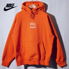 ナイキ NIKE SB パーカー L 相当 表記 M オレンジ ロゴ刺繍 センタースウッシュ ヘビーウエイト ストリート スケート スケボー オーバーサイズ スポーツミックス 古着 H122