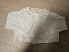 ファミリア コットン 刺繍 カーディガン 90