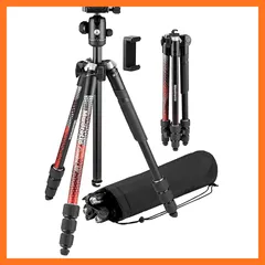 【新品】 マンフロット(Manfrotto) 【限定】トラベル三脚 Element MII アルミ4段三脚キット レッド 軽量 自重 1.55kg 耐荷重 8kg 最大 160cm 格納高 42.5cm ボール雲台 旅行 登山 キャリングバッグ JP A0 1