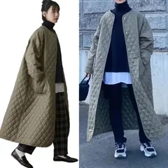 キルティングコート ダウンコート ロングコート ノーカラー 長袖アウター 中綿コート アウター 防寒 防風 30代40代50代 ポケット 秋冬コー