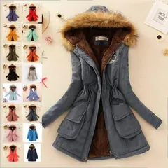 レディース 中綿ジャケット モッズコート ミリタリーコート 防寒 裏起毛 厚手 コート ロング 裏ボア ファー付き 秋