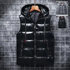 ダウンベスト メンズ 　ライト フード付き 保温 防風 軽量 カップル　中綿　ダウンコート ジップ ジャンパー 秋冬 ダウンジャケット
