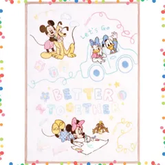【在庫処分】ディズニー ミッキー＆フレンズ 85×115cm ニューマイヤー ベビー毛布 あったか素材 ふわふわ素材の ブランケット doudou NZ2002-MK un
