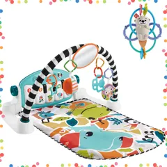 【在庫処分】price) あんよでキック！感覚が育つ４WAYバイリンガル・ピアノジムとかみかみラッコ（歯固めラトル）のセット フィッシャープライス(fisher 赤ちゃん・幼児おもちゃ 知育・学習玩具 室内遊具 ベビージム ・ プレイマット ・ 英語 ・ 外国