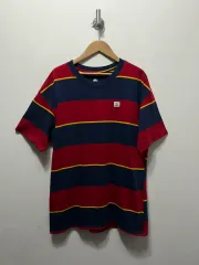 NIKE ナイキ SB レッド ネイビー ストライプ 半袖 Tシャツ L