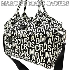 マークバイマークジェイコブス MARC BY MARC JACOBS トートバッグ 2way マザーズバッグ ロゴ総柄 ブラック ホワイト キャンバス ショルダーバッグ 大容量 軽量 肩掛け 斜め掛け デイリー ユニセックス