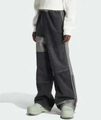 アディダス クセニアシュナイダー デニム ズボン パッチワーク ウォッシュ ブラック IS0514