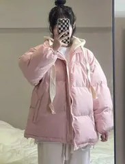 ダウンジャケット レディース 冬 アウター ダウンコート ショート ゆったり ビッグシルエット オーバーサイズ 大きいサイズ 3L フード付き