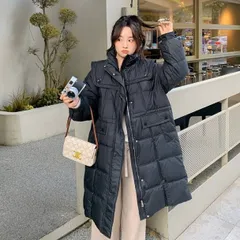 ダウンコート レディース アウター スタンドカラーコート ロングコート 大きいサイズ 黒 白 通勤 秋 冬 秋冬 オーバーサイズ ビッグシルエ