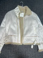 アイボリー ムートン ファー ジャケット