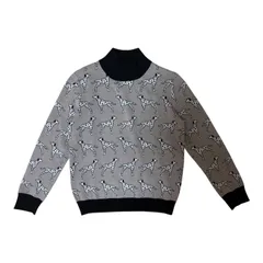 ZK38 DAMA collection ダルメシアン柄 ニット セーター グレー×ブラック レディース Sサイズ